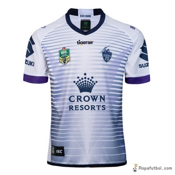 Camiseta Rugby Melbourne Storm Replica Segunda Ropa 2018 Blanco